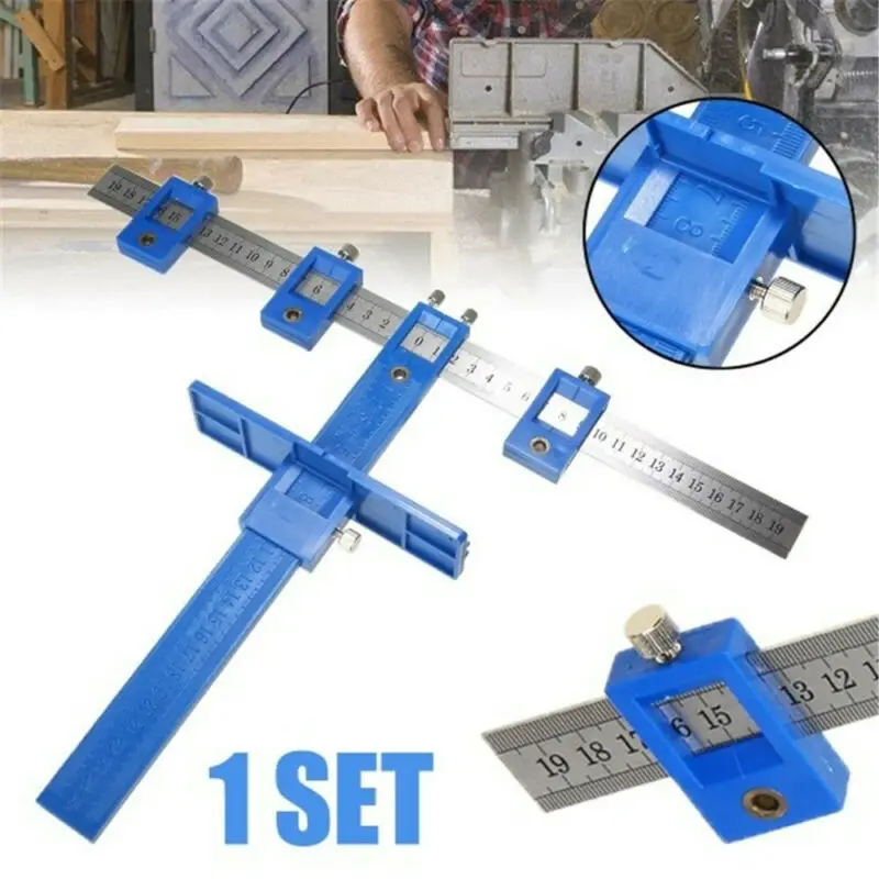 

Detachable Hole Punch Jig Tool Center Drill Bit Guide Set Sleeve Cabinet Hardware Locator Wood Drilling Woodworking Tool