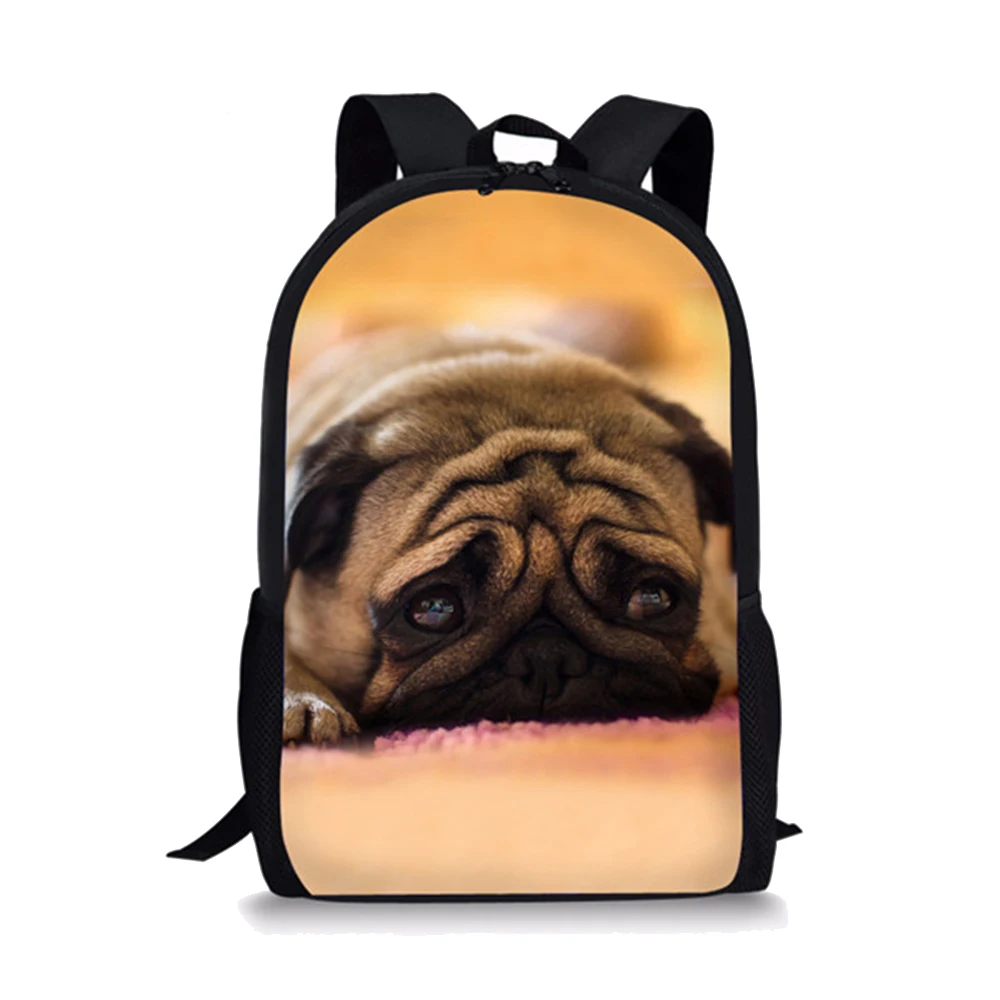 Pug Printing Girls Boys School Bags High Quality Cute Children's Backpack Soft Customized Mochila Infantil Escolar Free Shipping