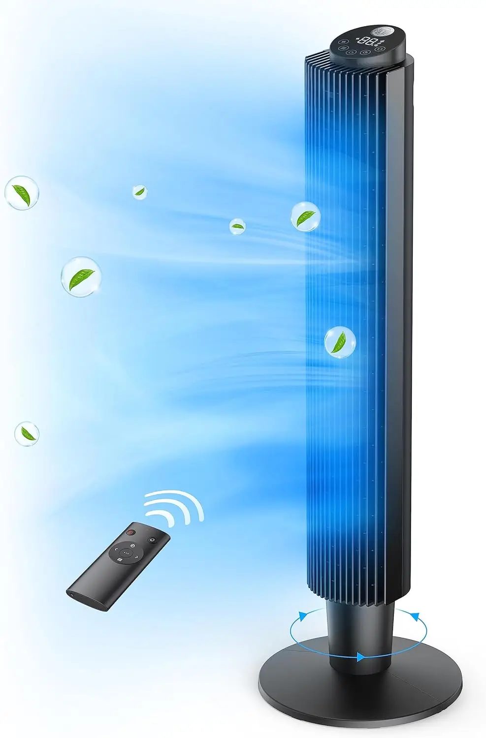 

С дистанционным управлением, Париж-Рона, 90 °, колеблющийся тихий охлаждающий вентилятор, регулируемая высота 42 дюйма или 36 дюймов, 5 скоростей, летние гаджеты Sleep Mo