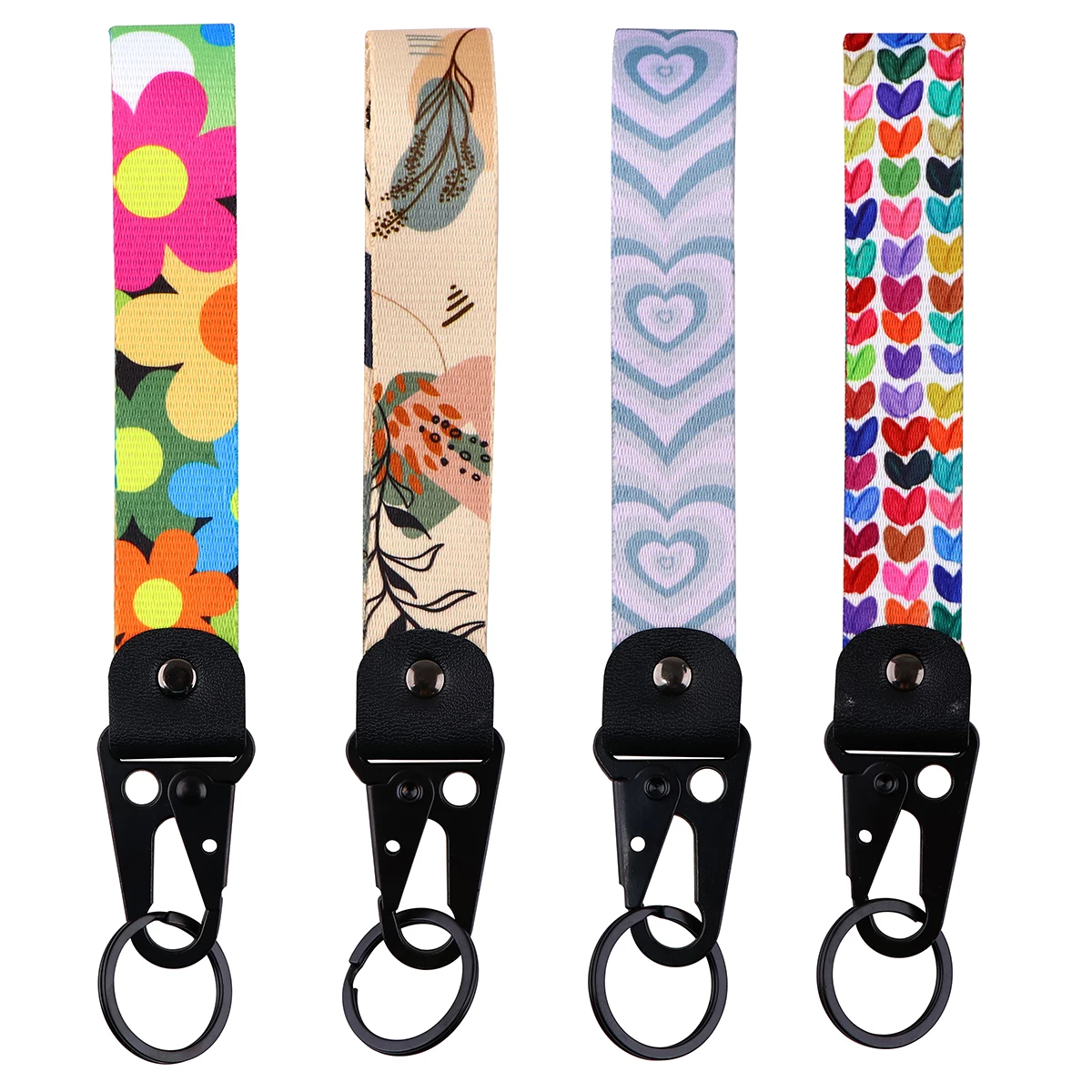

Simple Style Lanyard For Keys Short Wrist Straps Key Rings Key Holder Flowers Keychain For Car Motorcycle Phone Accessories