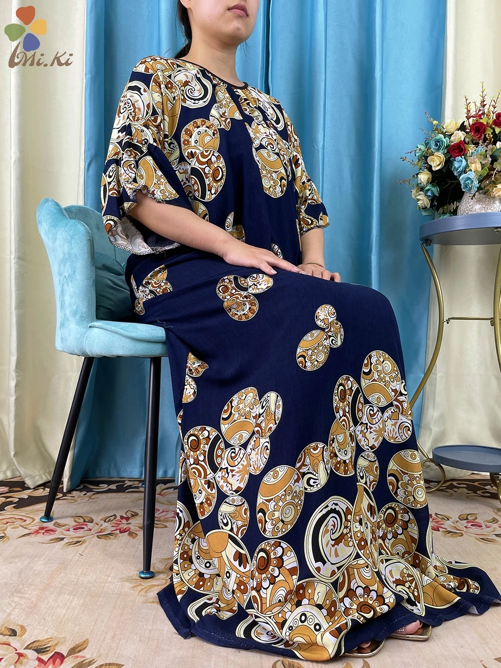 High Quality New African Muslim Dashiki Ababy printed Cotton loose Fitting Dress Women Summer Maxi Casual Islamic Clothing