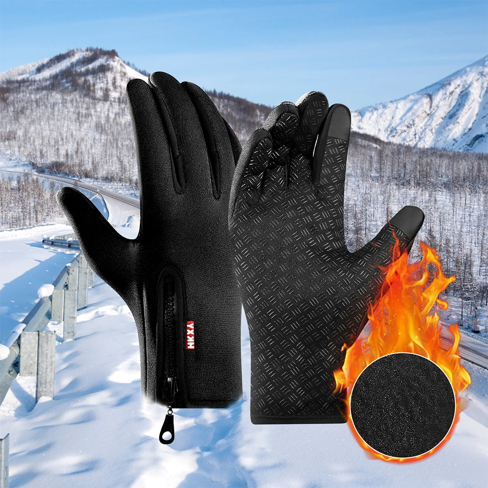 Теплые велосипедные перчатки HNQH, водонепроницаемые велосипедные перчатки с сенсорным экраном, мотоциклетные зимние лыжные перчатки для ул...