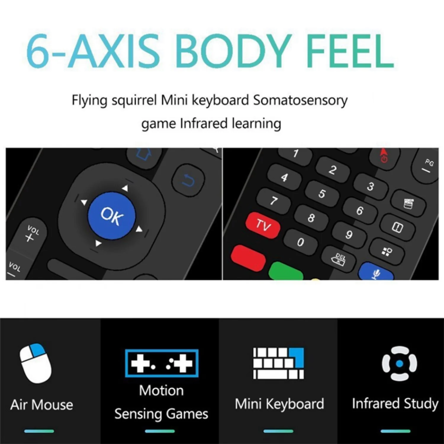 Фото Пульт дистанционного управления Leading-MX3 Fly Air Mouse Smart Voice с беспроводной клавиатурой 2.4G для ТВ-приставок Android Mecool H96 Max X96 Mini Mi Box №4