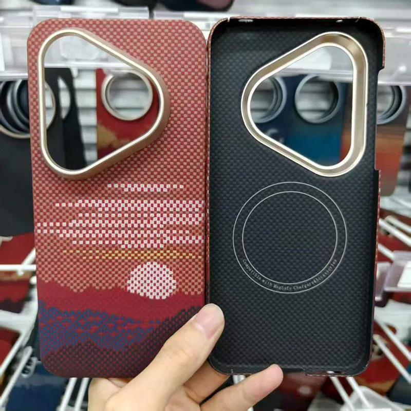 Фото Чехол для Huawei Pura90 Pura 90 Pro Max Magsafe, магнитный, из настоящего углеродного волокна и арамида, защитный чехол для мобильного телефона №2