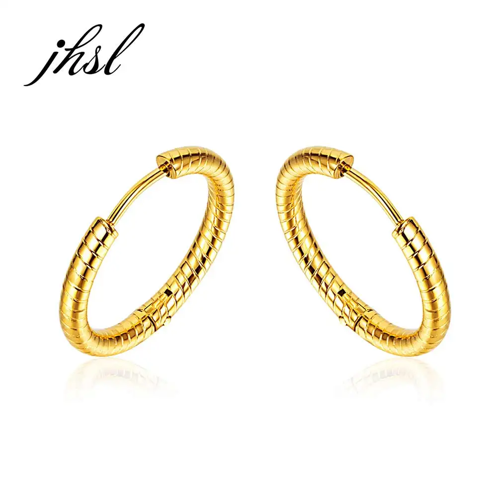 

JHSL 4 size Small Hoop Earrings for Women Stainless Steel Gold Silver Color High Quality Fashion Jewelry Dropship