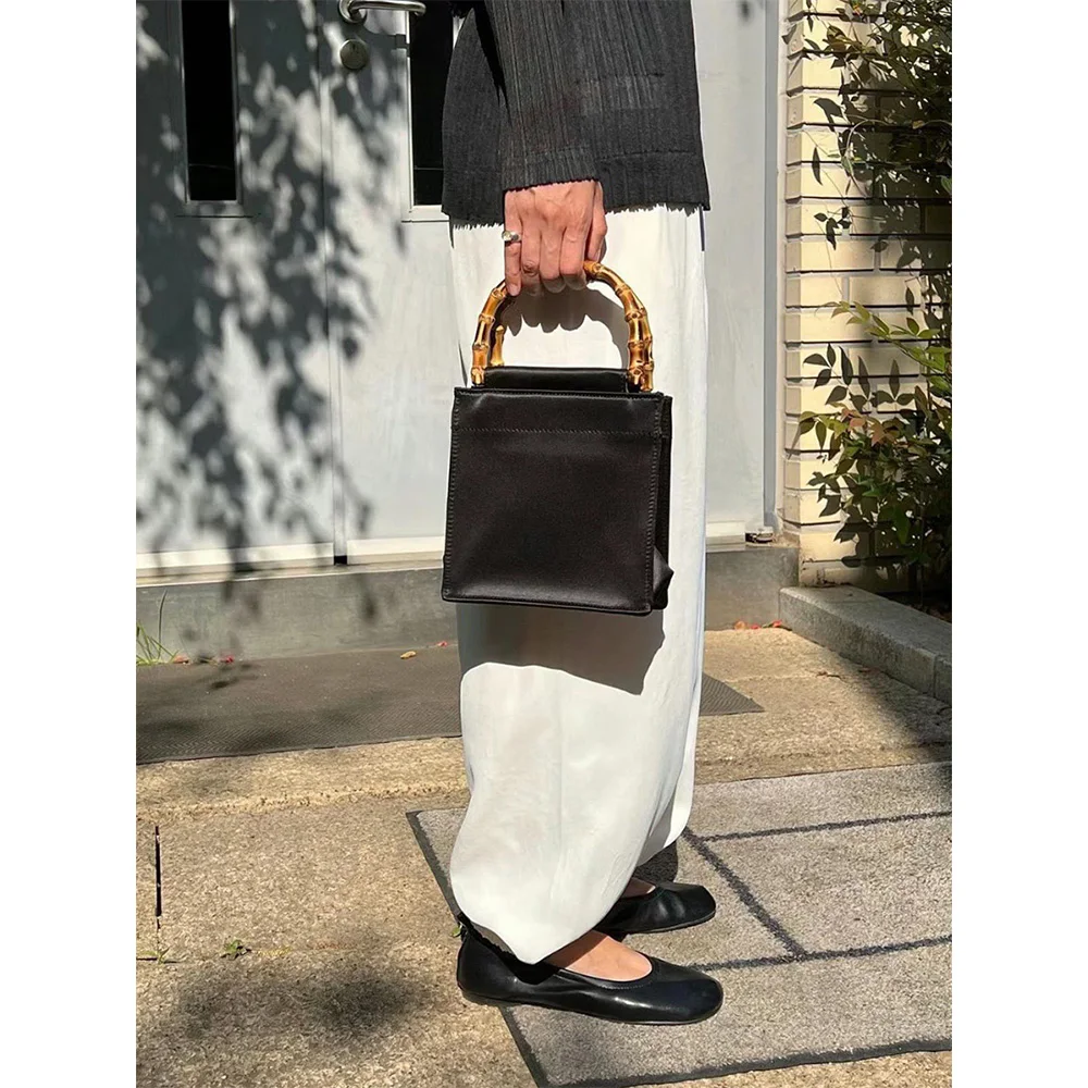 

Нишевые дизайнеры с той же сумочкой, сумочка, Модная шелковая женская сумка с бамбуковой ручкой, женская сумка