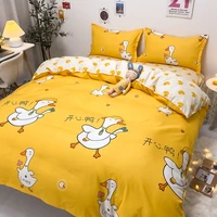 cute yellow duck cartoon kids luxury comforter bedding set modern fashion king queen twin size bed linen duvet cover set gift