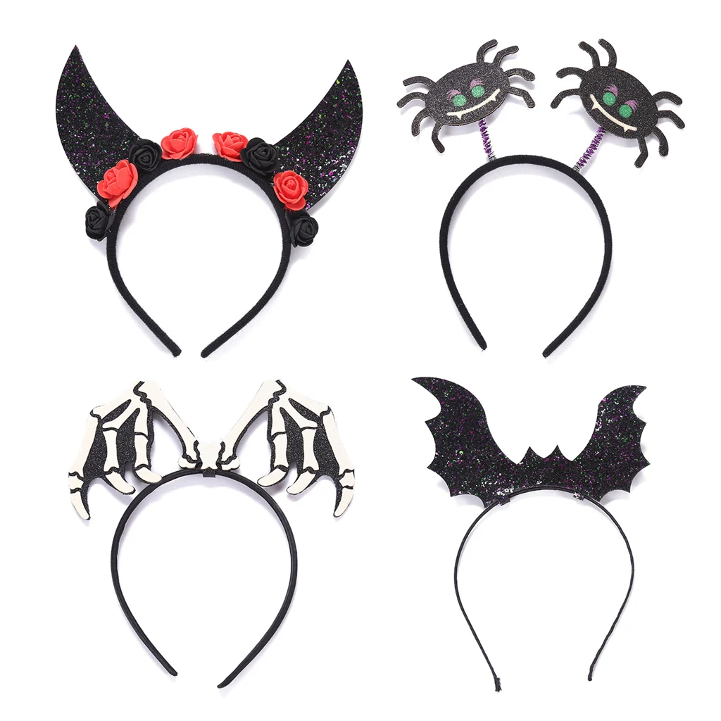 

Women Girls Cosplay Headband Halloween Perform Props Washing Hair Hoops for Lady Spider Skeleton Shaped Hairband