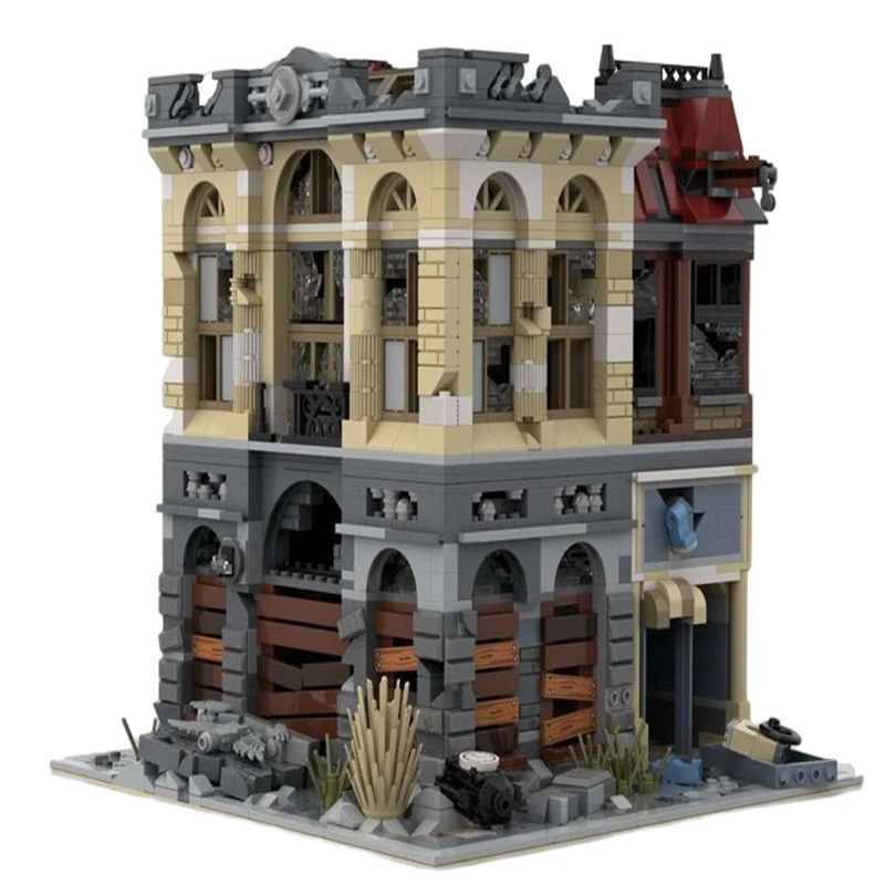 Модель уличного вида Apocalypse MOC Bank центр кафе угловой гараж офис детектива