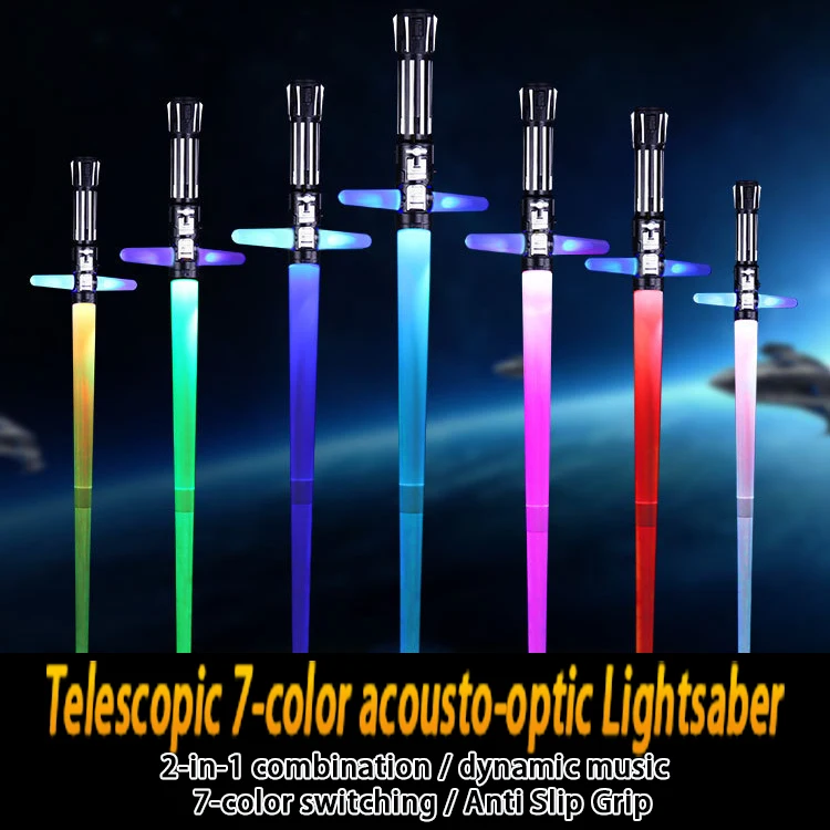 

Звездные войны крест Телескопический световой меч 7 цветов Изменение мощности светящаяся палка дети косплей реквизит лазерный меч игрушки