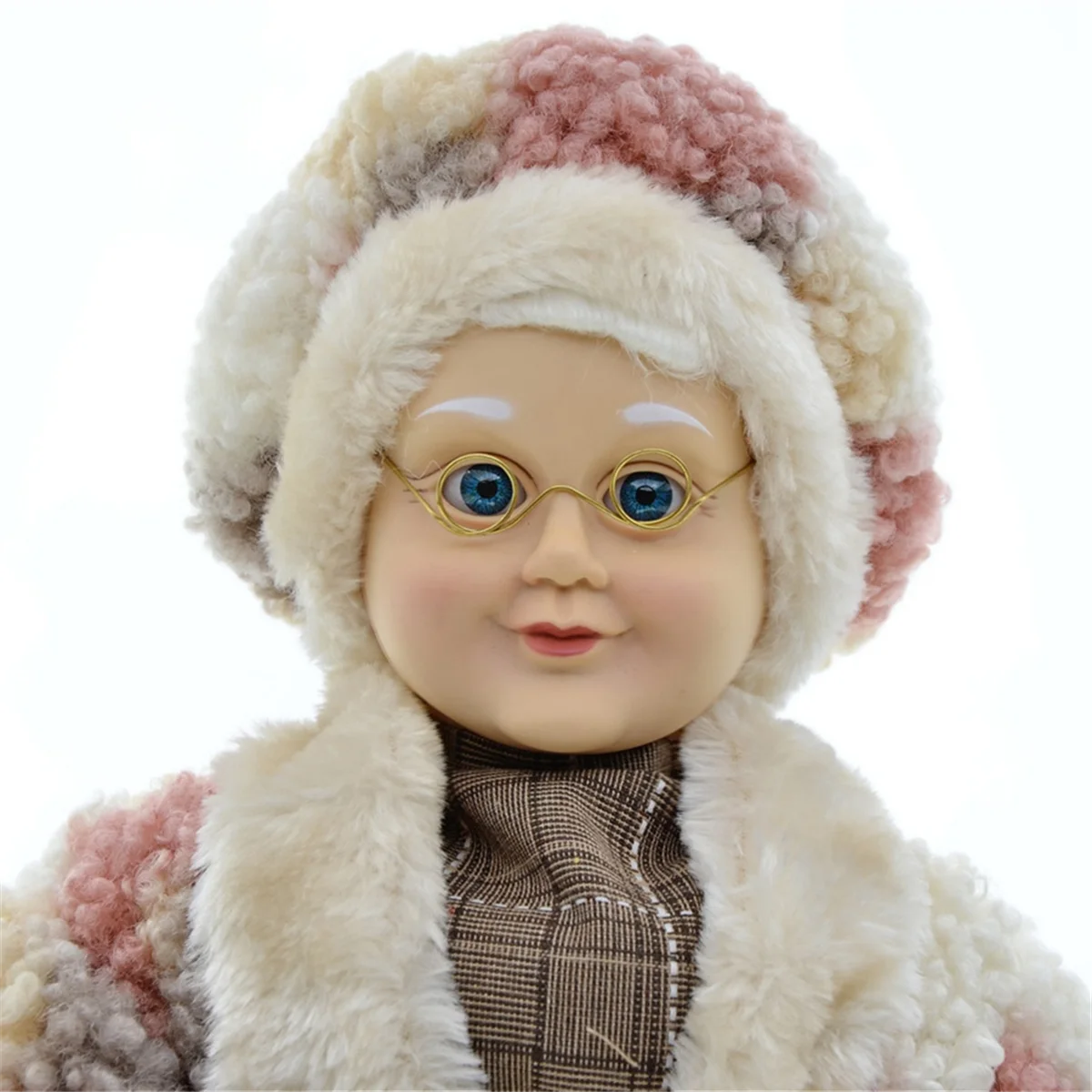 Рождественский декор большая фигурка плюшевая кукла бабушка Новый год украшение