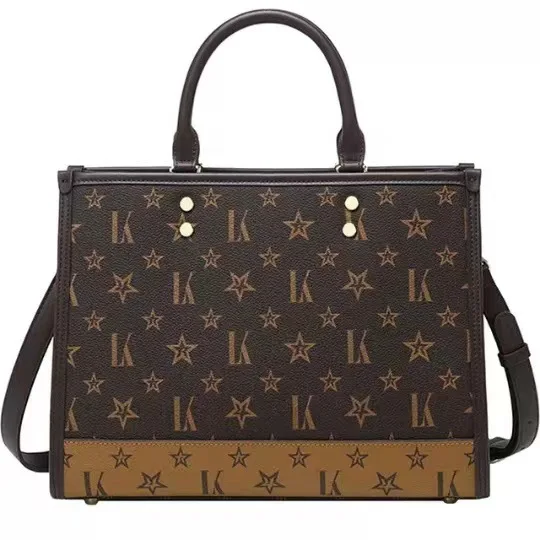 

KUROYABU High Quality Large Capacity Tote Bags Classical Printing Lightweight Leather Bags Simple Leisure Shopping Handbags