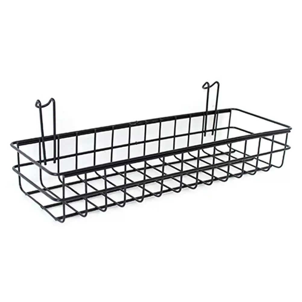 

2022Grid Hanging Storage Basket Iron Makeup Flower Pot Shelf Organizer Wall Mount Display BasketFor Bedroom Dormitory Decoration