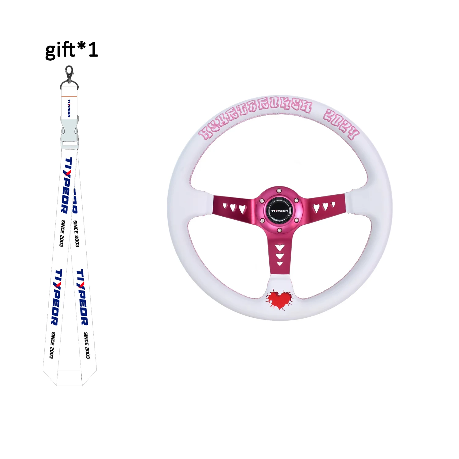 

Tiypeor JDM Style 345 мм белый кожаный руль с вышивкой для сим-гоночных игр
