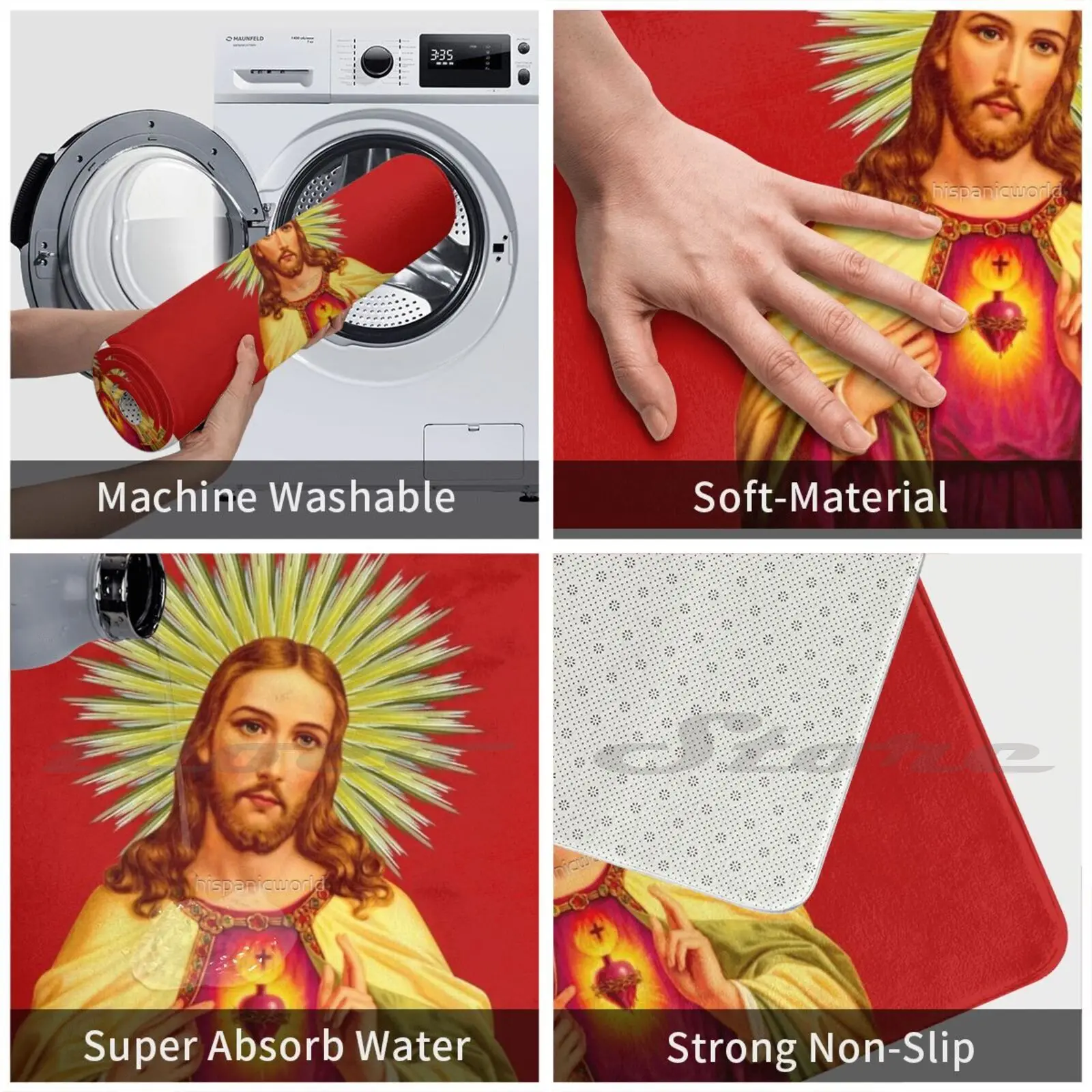 Мягкий Нескользящий Коврик с изображением Священного Сердца дневного света |