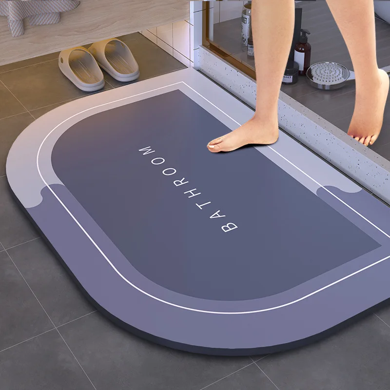 

Super Absorbent Carpet Shower Anti-Slip Bath Mat Bathroom Simple Rug Kitchen Entrance Soft Door Bathtub Side Bath Mat Home Decor
