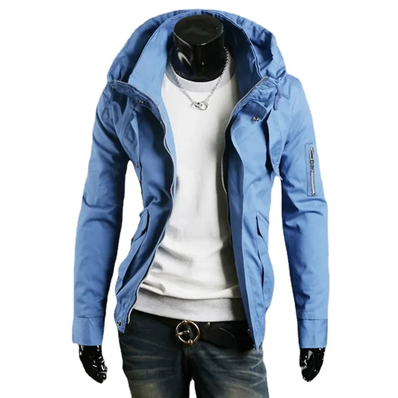 

NEW 2023 Autumn New Men's Fashion Coat High Quality Casual Jacket Men Hooded Zipper Bomber Jackets Streetwear