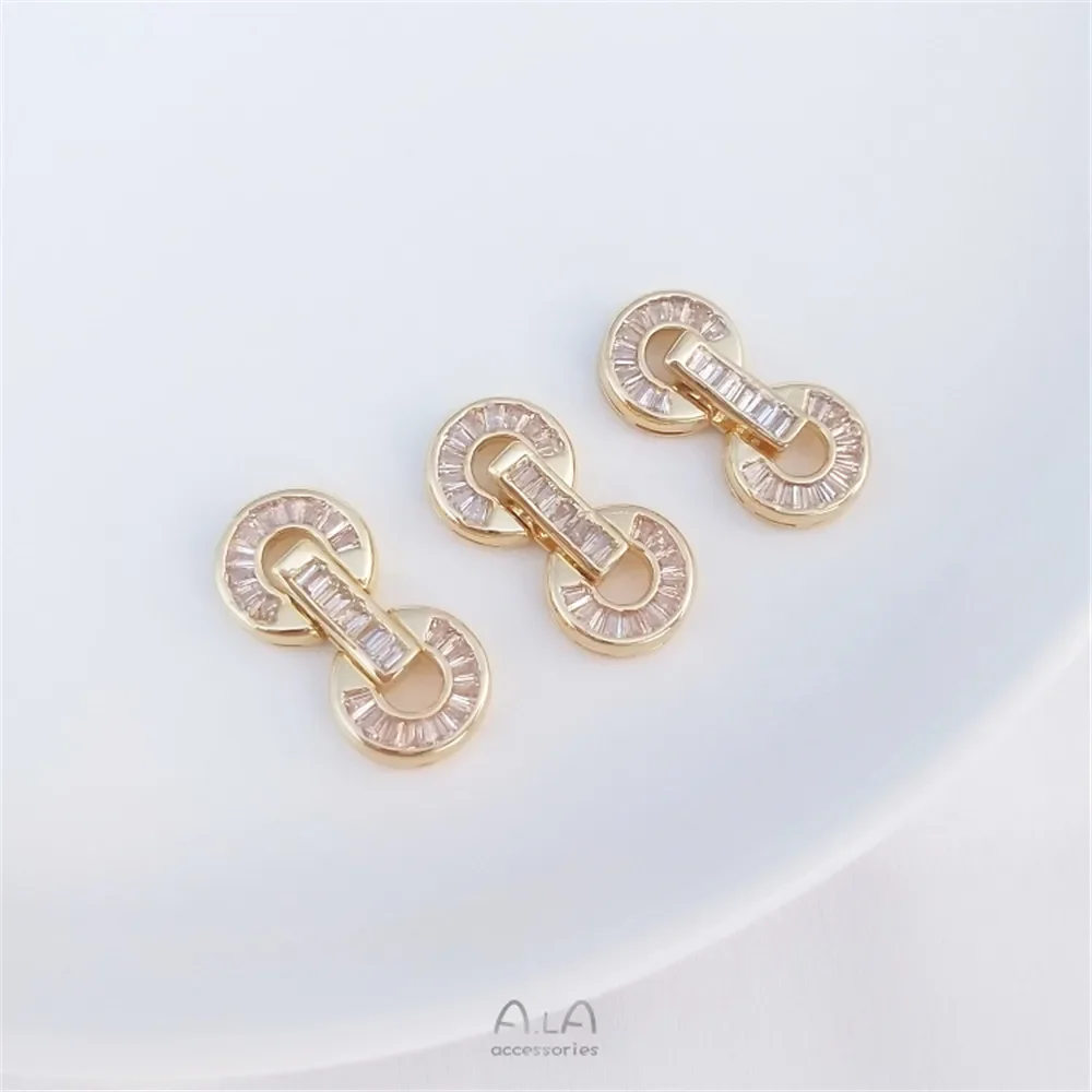 1 шт. 22x10 5 мм микроинкрустированный Т-образный квадратный циркон 14-каратное