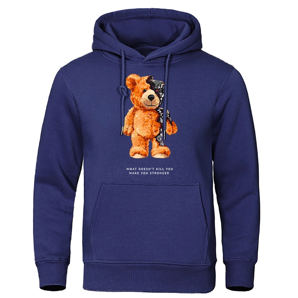 

Teddy Bear Show You What I Am Really Look Like Hoodies Men Fashion Funny Clothing Loose Oversized Sweatshirts Street Casual Coat