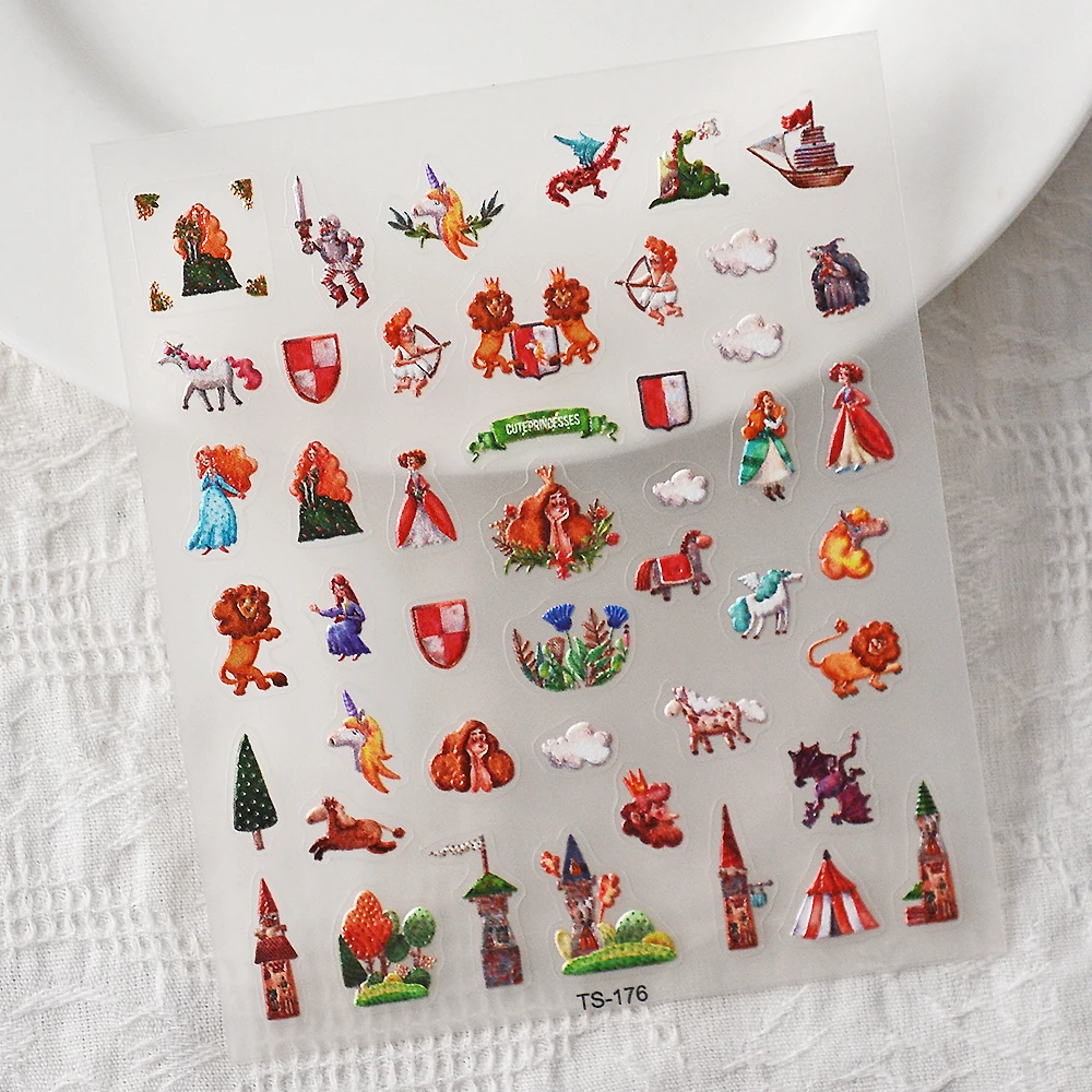 Животные Королевство 5D наклейки для ногтей имитация ленты