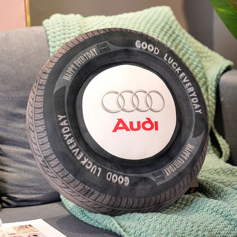 

Simulation Car Tire Sitting Cushion For Audi Cushion 40CM Decorative Pillows for Sofa Cushions PP Cotton Filling Home Decoration