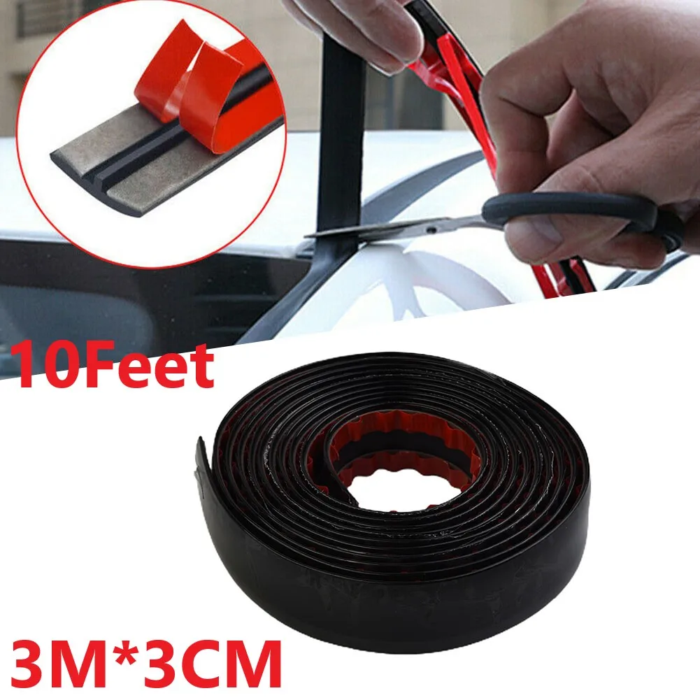 

Universal Black Trim Molding Car Door Side Tailgate Decorate Protect Strip Anti-collision Strip 10ft Soft PVC On Body/Bumper