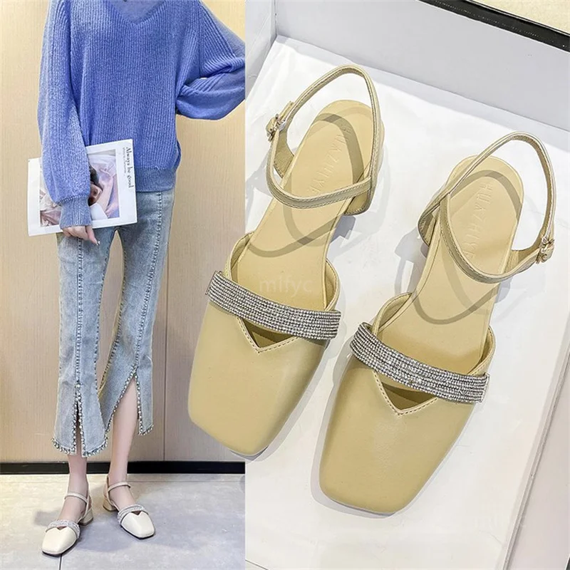 

Босоножки Baotou женские с пряжкой, модные туфли на толстом каблуке, летняя обувь, сказочные, 2022