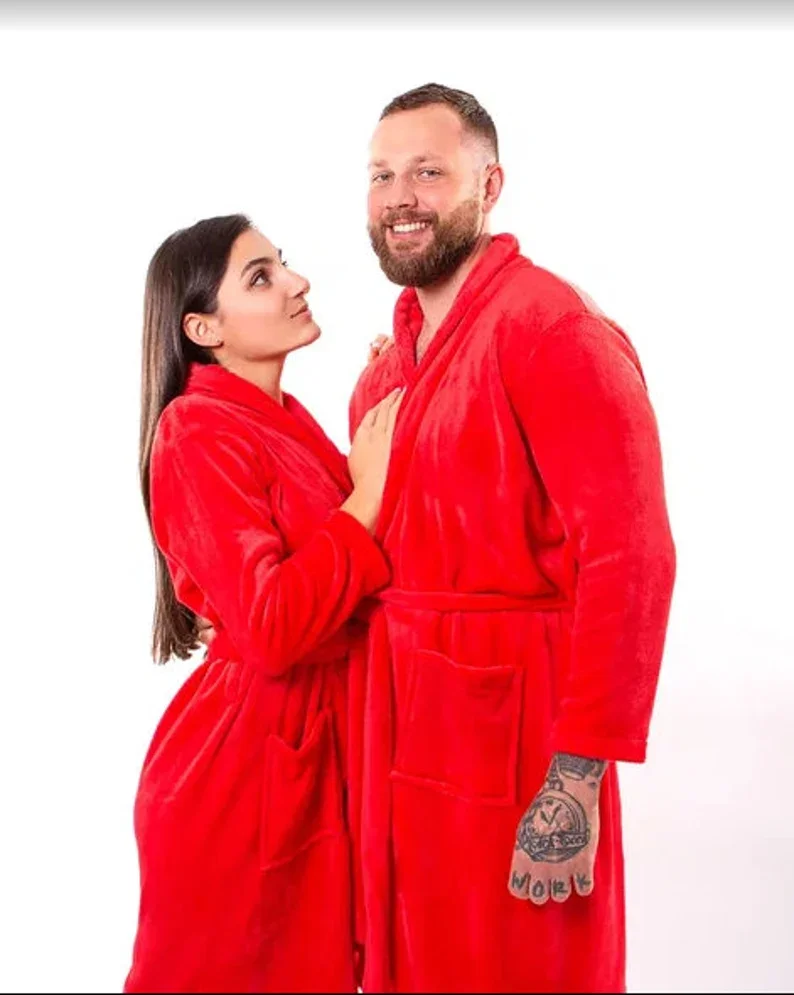 Matching King and Queen Plush Bathrobes Mr and Mrs Cozy Terry Robes for Couple Customized Gift for Him Honeymoon Husband Wife