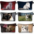 Косметичка с милым котом, женские косметички с милым котенком, женская сумка для туалетных принадлежностей для путешествий, держатель для помады, Женская сумочка, чехол для косметики