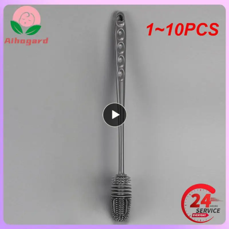 

1-10 шт., силиконовая щётка для бутылок с длинной ручкой