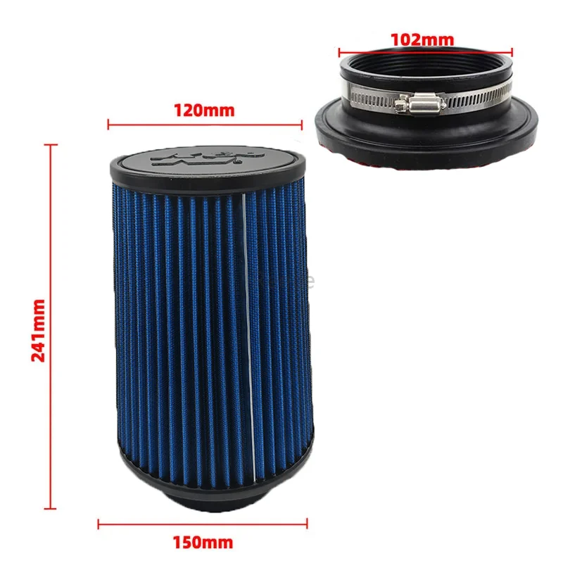 

Коническая головка 102 89 76 мм KN, большая лошадиная мощность 3 3,5 4 дюйма, автомобильный воздухозаборный фильтр для K & N 14084-2, универсальный конус высокого потока