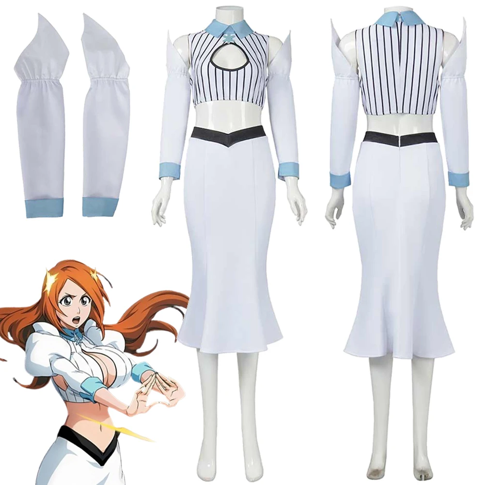 Одежда для косплея Inoue Orihime женщин и взрослых Аниме Костюм близкого цвета одежда