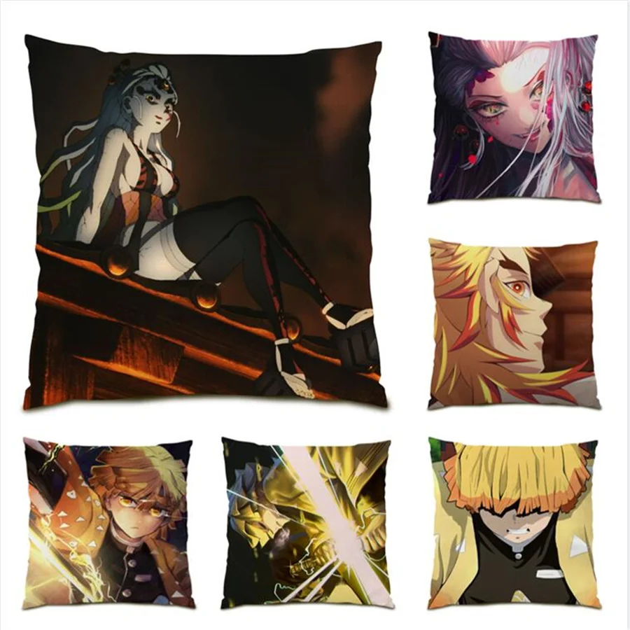 

Polyester Linen Decoration Home Decor Anime Cushion Covers 45x45 Accessories Pillow Cover Velvet Sofa Living Room Cushions E0287