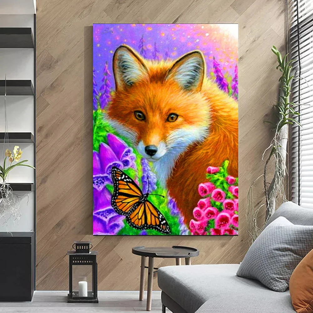 

Fox 5D Diamond Painting Animal Rhinestone Embroidery DIY Diamond Mosaic Cross Stitch Kit Birthday Gift Home Decor