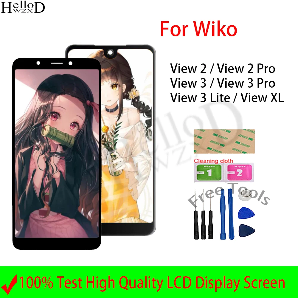 

Для Wiko View 2 Pro View 3 Lite LCD дисплей кодирующий преобразователь сенсорного экрана в сборе Замена для Wiko View XL ЖК-экран