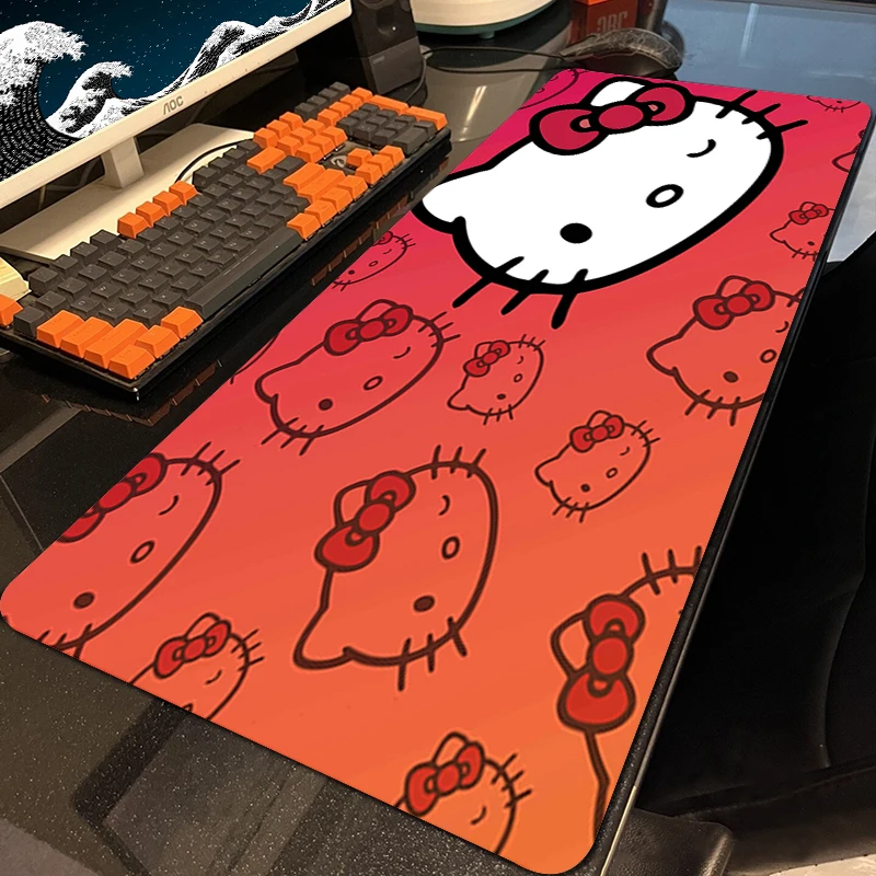

Xxl Mouse Pad Hellos Cat Kittys Mousepad Gamer Gaming Deskmat Computer Accessories Non-slip Rubber Mat Keyboard Pc Big Mausepad