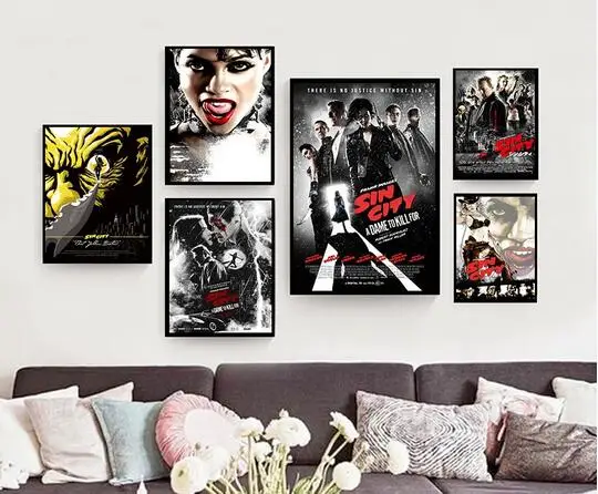 Художественный постер Sin City Quentin Tarantino на холсте, декор для гостиной, домашняя Настенная картина