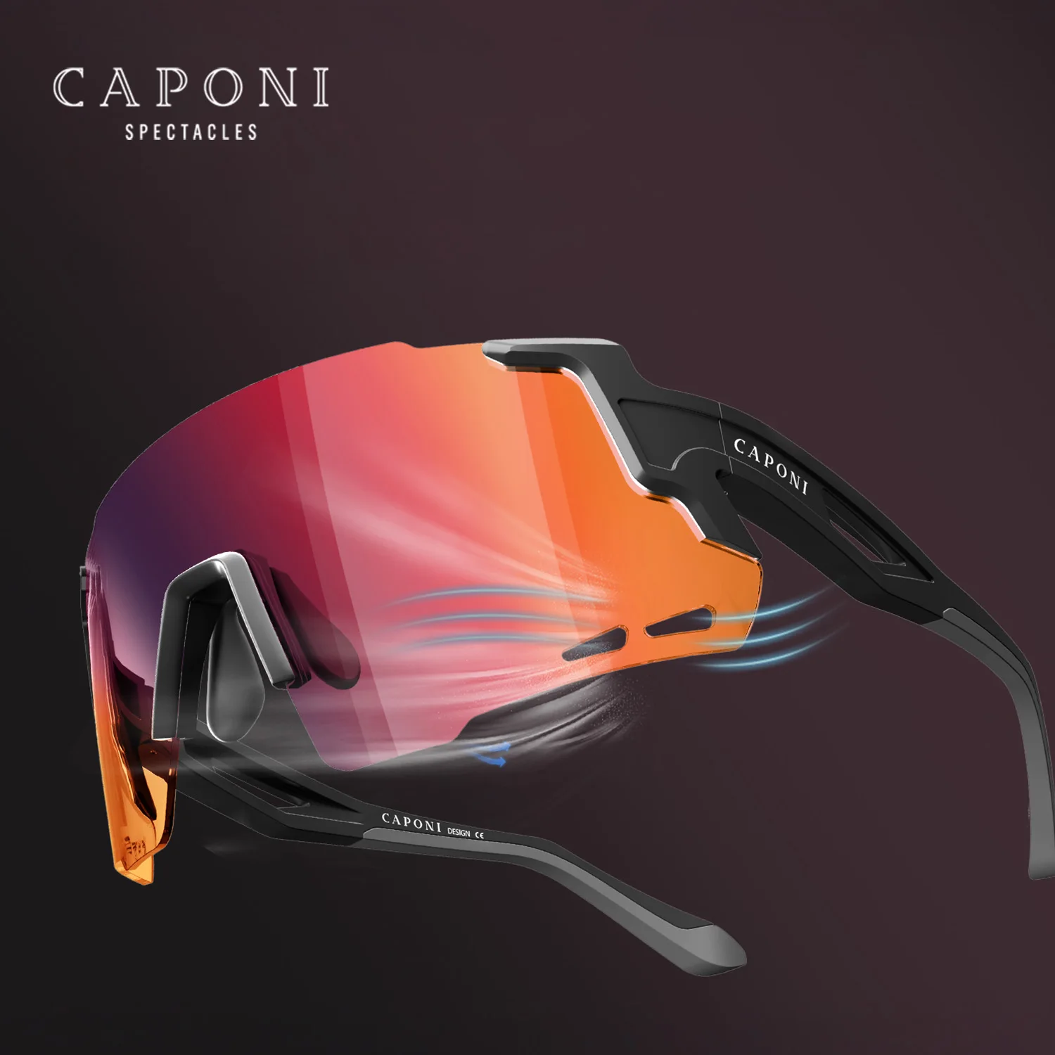 CAPONI Мужские солнцезащитные очки велосипедные с градиентом фотохромные защитой