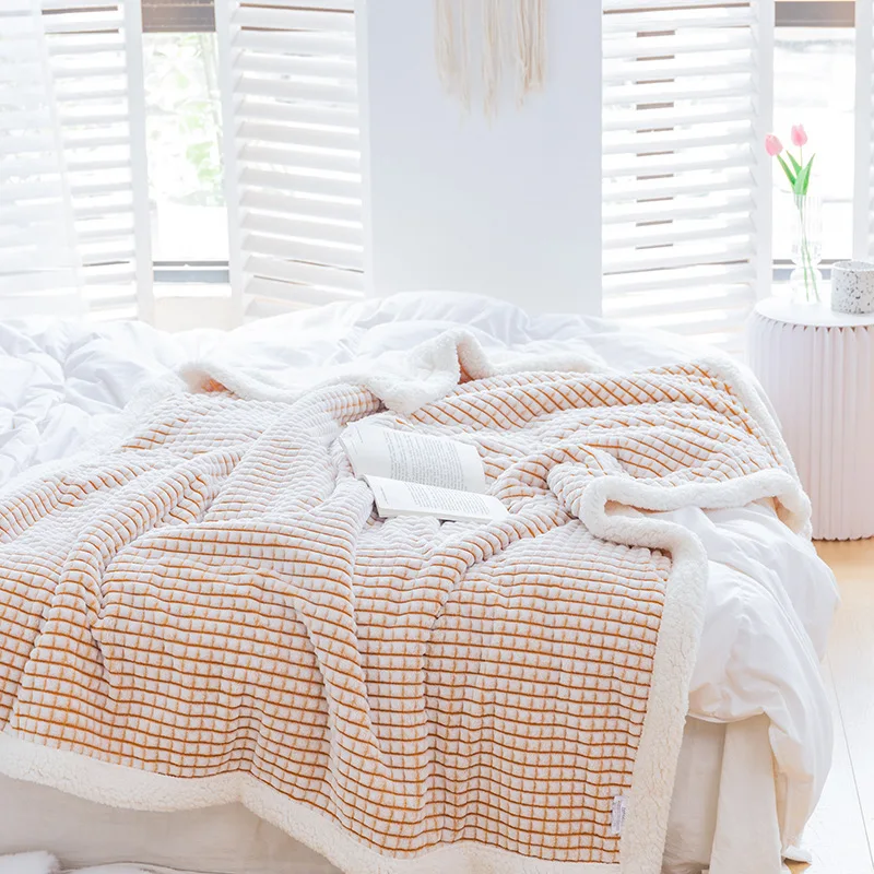 

Soft Warm Velvet Blanket for Double Bed Velvet Bedspread on The Bed Super Soft Plaid Blanket for Sofa Weighted Blanket Duvet