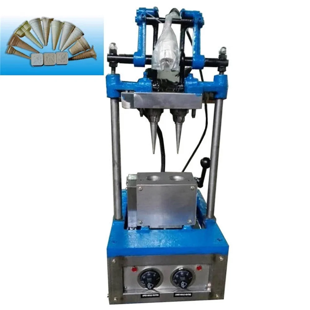 

Automatic Ice Cream Rolled Sugar Cone Wafer Biscuit Making Machine Commercial Pizza Waffle Egg Cone Maker