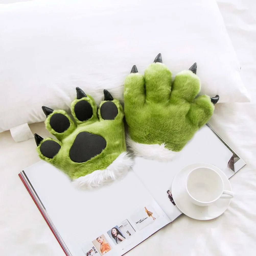 

Gloves Paw Palm Animals Animal Toy Paws Plush Glove Furry Cat Claw Cosplay Cartoon Simulation Costume Hand Fursuit Winter