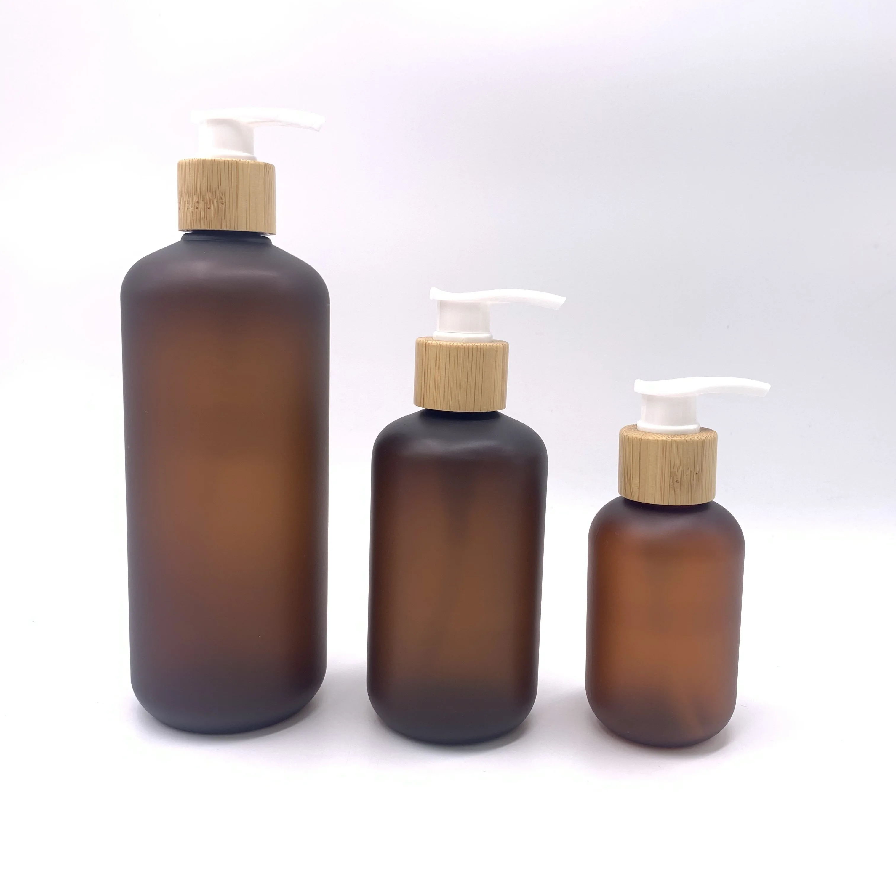 

Custom 120/250/500ml PET Plastic Amber Frosted Cosmetics Packaging Empty Shampoo Hand Sanitizer Shower Gel Dispenser Bottle
