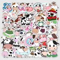 50pcs cute cow cartoon sticker scooter notebook refrigerator guitar luggage compartment sticker toys for girls sticker pack