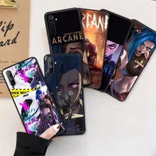 Anime Arcane Jinx Mobile Phones Cover For Realme 8 6Pro C21 C3 C12 XT 7 5 GT Master Black Case C21Y C15 C11 X50 Celular Coque