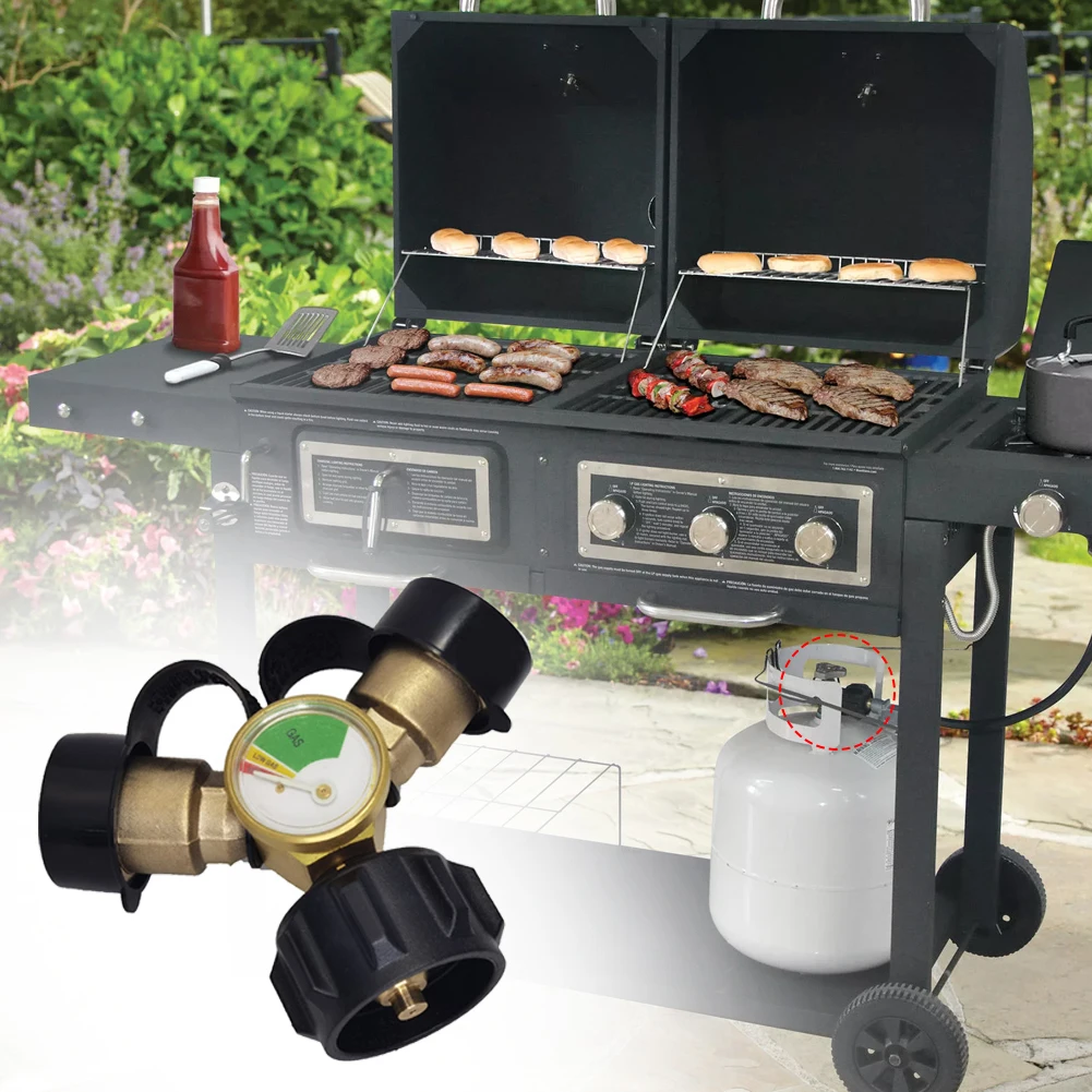 

Propane Gas Gauge Meter Tank Built-In Leak Detector Universal For QCC1 Propane Tank Gas Cylinder Pressure Gauge Connecto