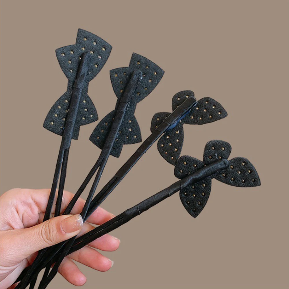 Заколка для волос со стразами и цветком волшебная булочка бигуди инструменты