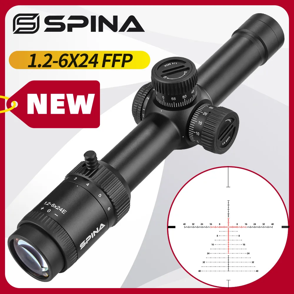 SPINA Optics FFP/SFP 1.2-6x24E Red/Green Illuminant Compact Sight 30mm Tube Diameter Tactical Hunting Riflescope With QD Mount