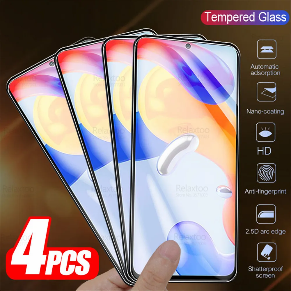 

4Pcs Protective Glass For Xiaomi Redmi Note 11 Pro Screen Protector Redme Note11 11Pro 5G 11S 4G Global Tempered Glas Cover Film