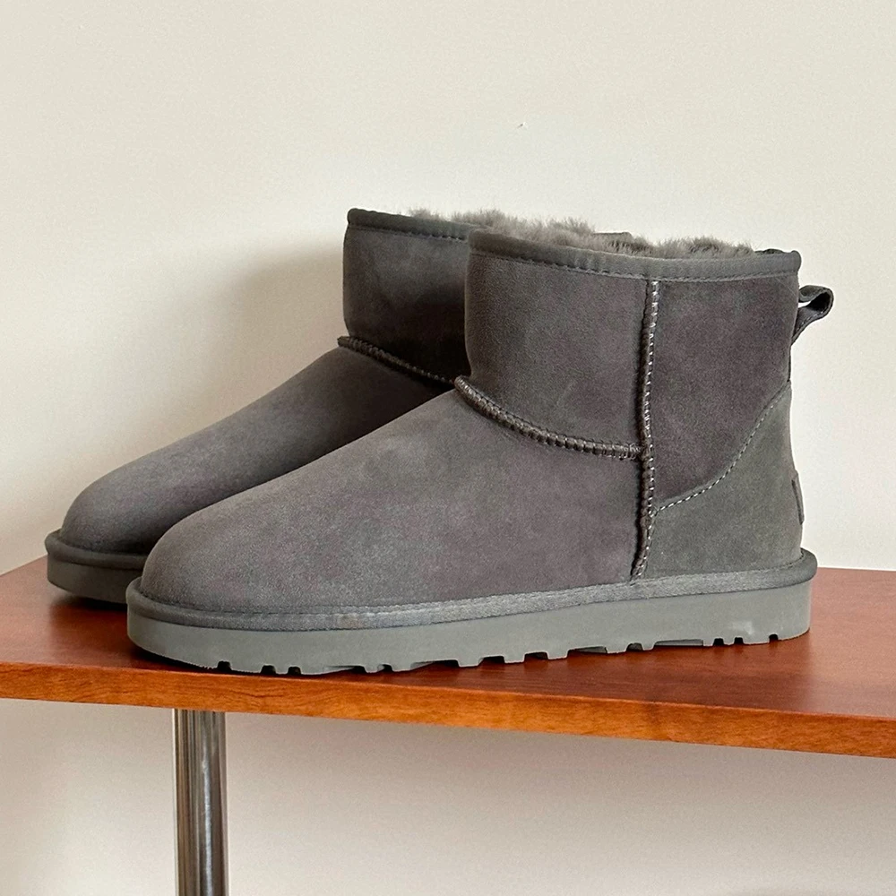 Зимние ботинки женские Tazz Platform Ultra Mini 2024 новые зимние короткие из овчины шерсти