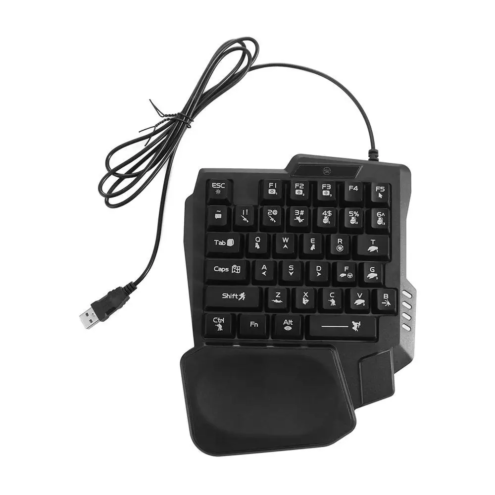USB-клавиатура для одной руки, ультратонкая, светящаяся, проводная, 35 клавиш, игровая механическая клавиатура для ноутбука (art.: 3920dca09d188) - 3920dca09d188